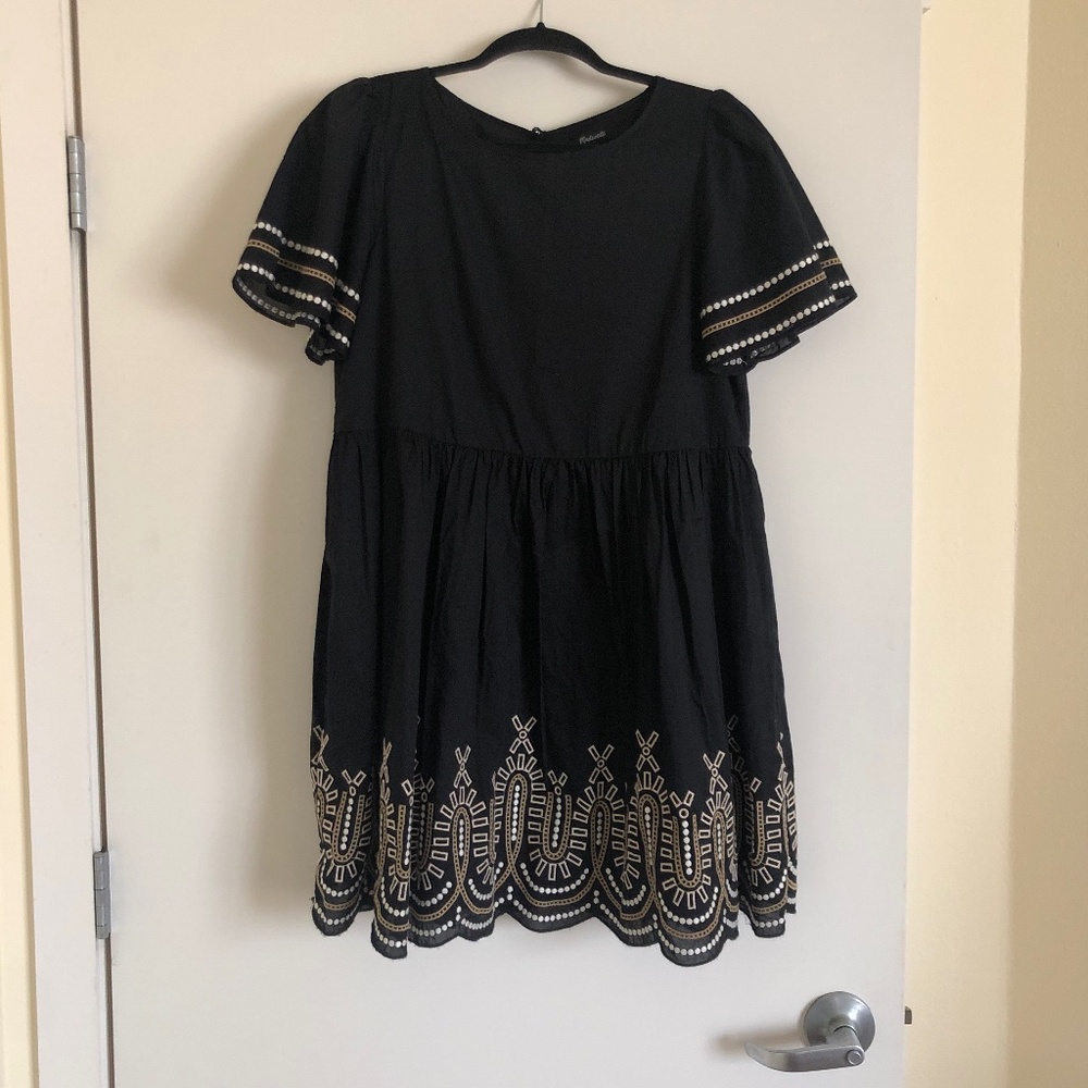 Madewell Embroidered Puff-Sleeve Mini Dress - Worn Once